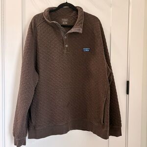 L.L. Bean Men's Quilted Pullover in Brown
